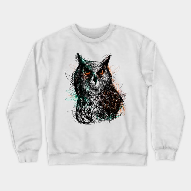 Glide Through The Dark Times - Owl Print Crewneck Sweatshirt by Jamille Art